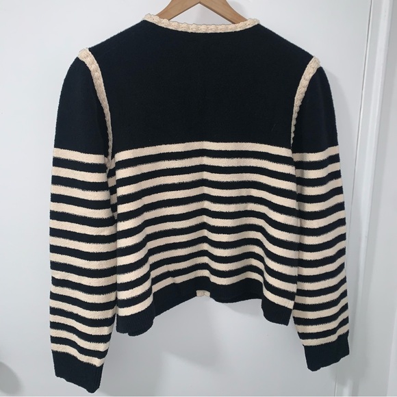 NWT J Crew Odette Sweater Lady Jacket in a Striped Bouclé Fabric Size XL - Picture 2 of 7